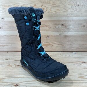 Columbia Minx Mid II Omni-Heat Waterproof Boots Youth 2 Black Mint BY1313-010